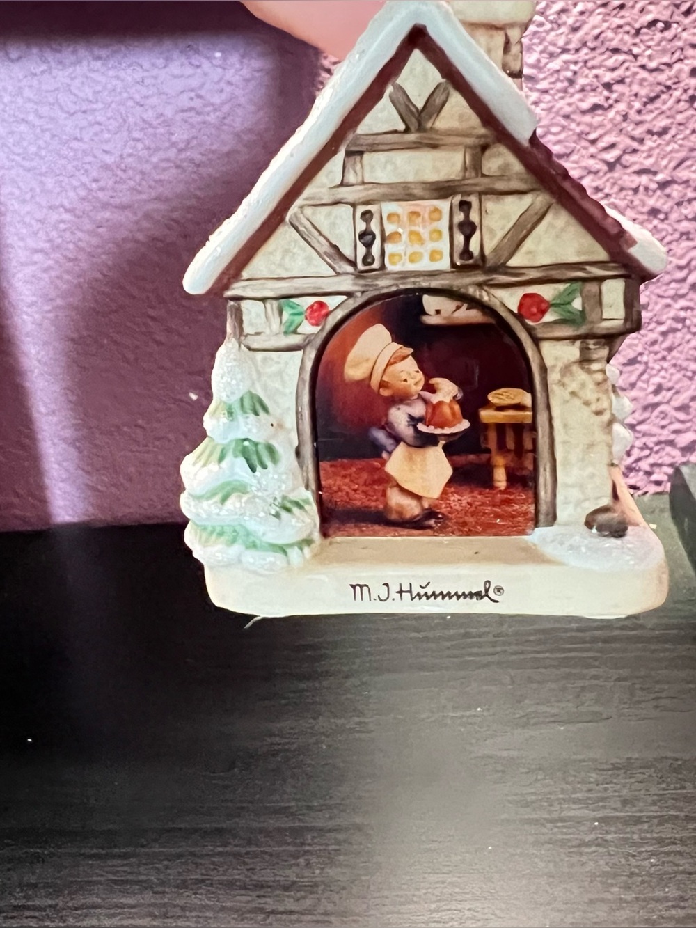 1999 Vintage Hummel Village Bakery Christmas Porcelain Light Cover Village